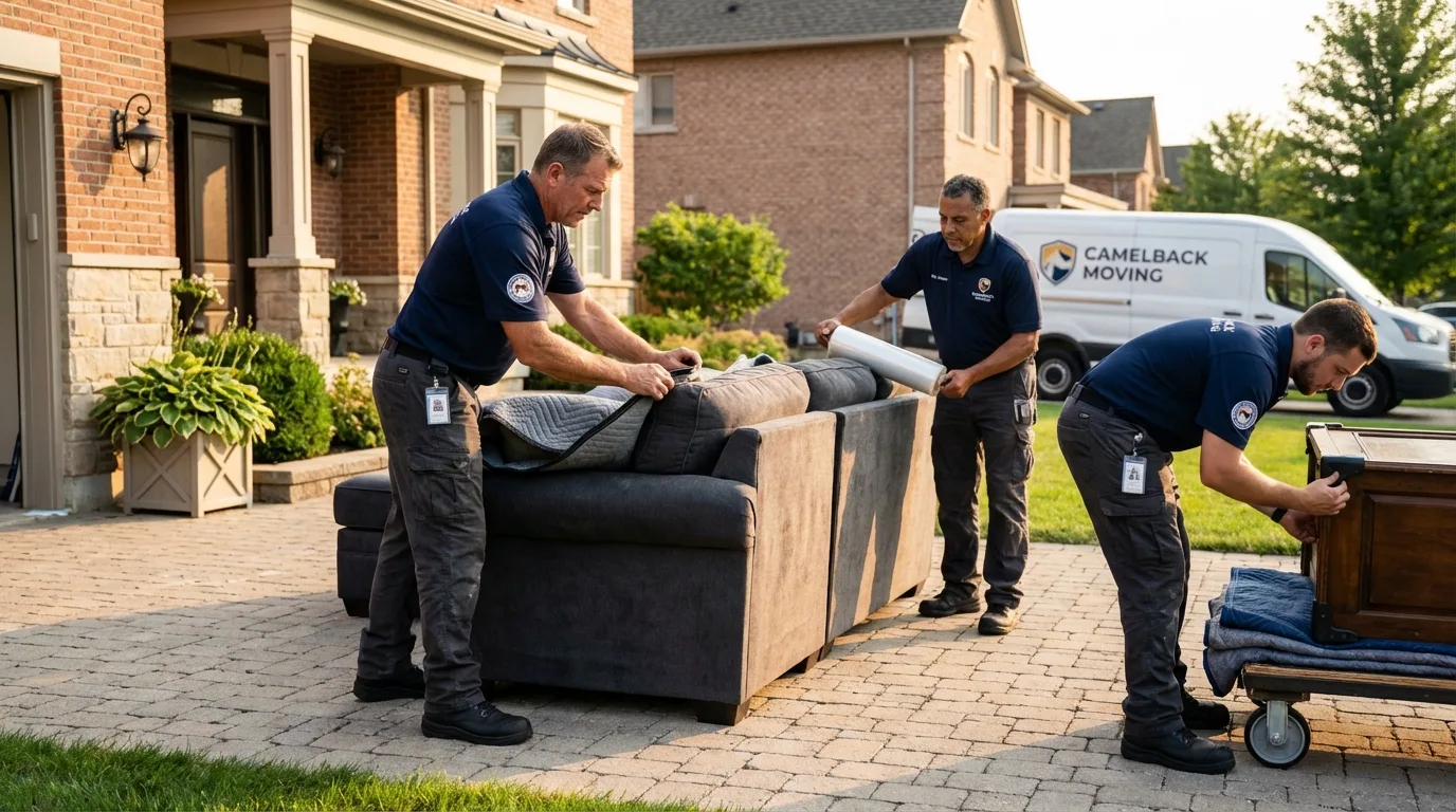 Large estate moving crew wrapping furniture in Salem, AR